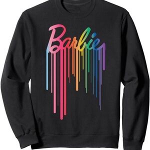Black Barbie Rainbow Drip Sweatshirt, new